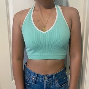 Garage Halter Teal Tank Top